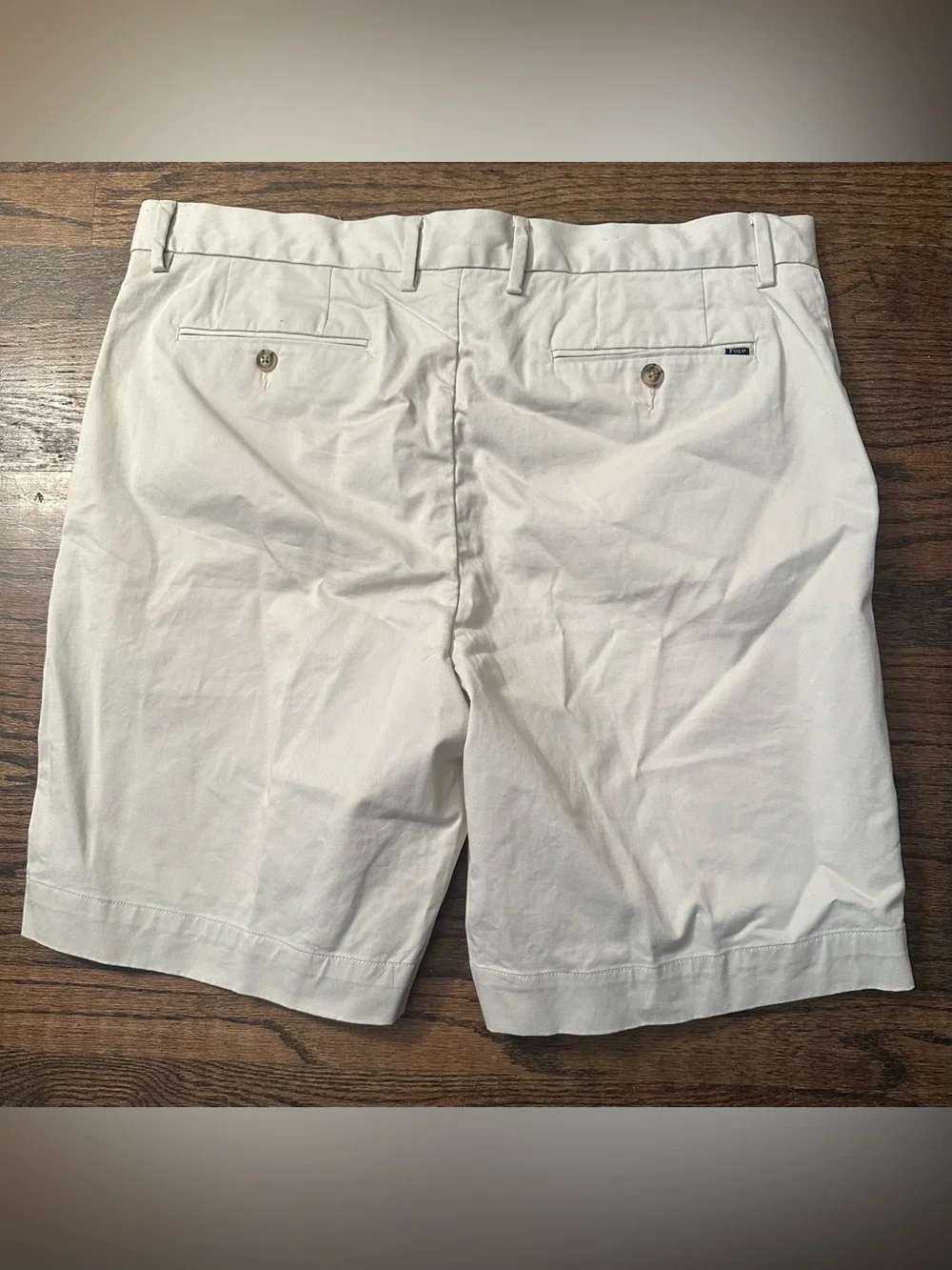 Polo by Ralph Lauren Cream Flat Front Chino Shorts